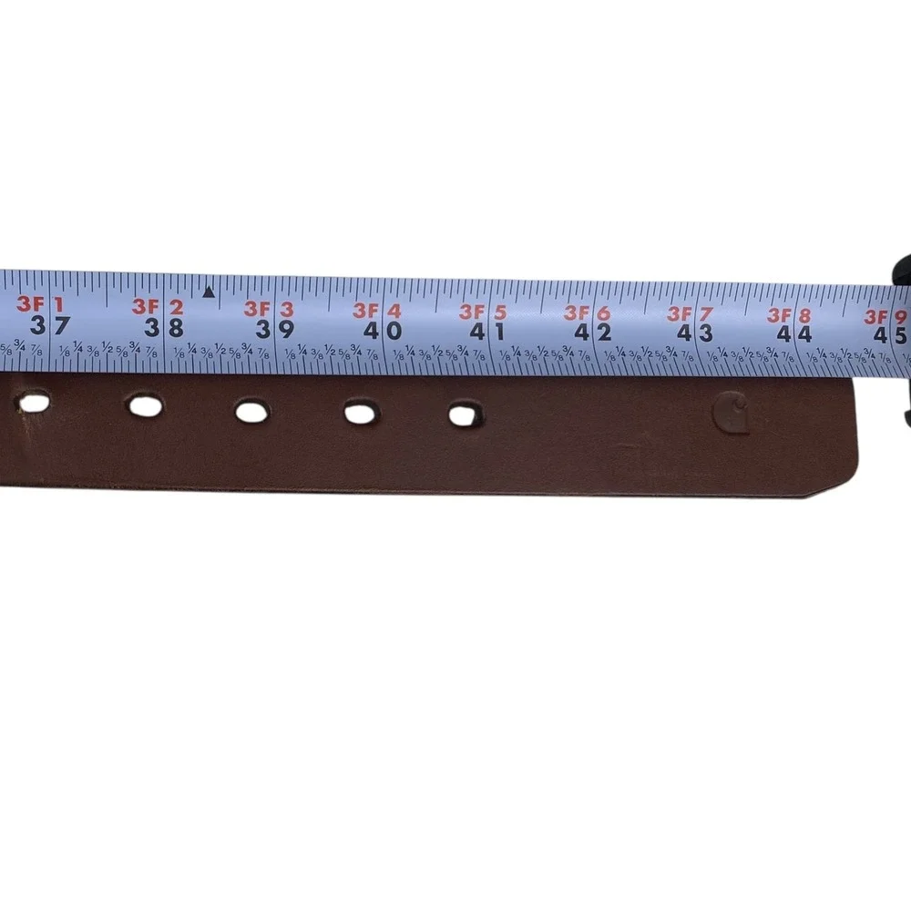 Carhartt Mens Brown Leather Work Belt Matte Black‎ Buckle Size 38 40
